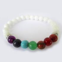Pulseira 7 Chakras 8mm - Madrepérola