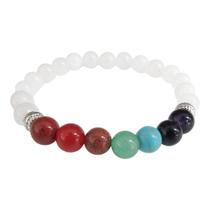 Pulseira 7 Chakras 8mm - Quartzo Branco: Equilíbrio e Harmonia Pulseira 7 Chakras 8mm - Quartzo Branco: Equilíbrio e Harmonia