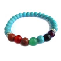 Pulseira 7 Chakras 8mm - Turquesa Pulseira 7 Chakras 8mm - Turquesa