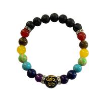 Pulseira 7 Chákras com Vulcanita - Equilíbrio Energético