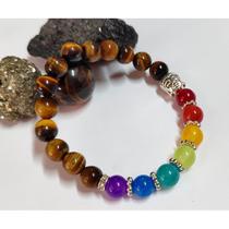 Pulseira 7 Chakras Olho de Tigre - Alinhamento dos Chakras