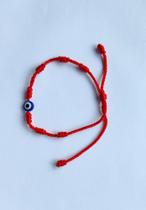 Pulseira 7 nós Kabbalah com pingente olho grego