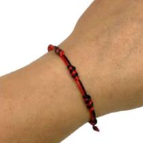 Pulseira 7 nós vermelha e Preta Orixá Exu força, proteção e equilíbrio espiritual