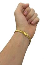Pulseira 8mm Lacraia Banhado A Ouro 18k Luxo Estiloso