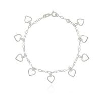 Pulseira 9 Corações Prata Pulseira 9 Corações Prata