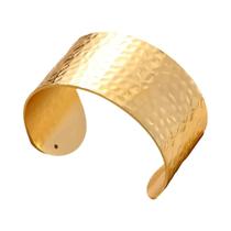 Pulseira Aberta Clássica Dourada Com Textura Enrugada Para Mulheres, Bracelete De Aço Inoxidável,