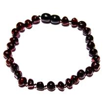 Pulseira acima de 20cm Âmbar Báltico Cereja Polido