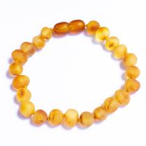 Pulseira acima de 20cm Âmbar Báltico Mel Não Polido Pulseira acima de 20cm Âmbar Báltico Mel Não Polido