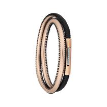 Pulseira Aço Duo Black e Rose Fecho com Zircônia IPR 5mm