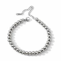 Pulseira Aço Inox 316 Bola Bolinhas Esfera Aço 6mm Extensor Pulseira Aço Inox 316 Bola Bolinhas Esfera Aço 6mm Extensor