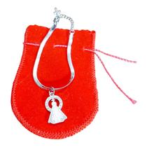 Pulseira Aço Inox Snake Pingente Nossa Senhora Aparecida