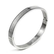 Pulseira Aço Pai Nosso Prata Pulseira Aço Pai Nosso Prata