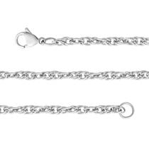Pulseira Aço Singapura 3mm Elos Oval 21cm