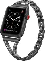 Pulseira Aço Slim Strass Vivi Compatível com Apple Watch