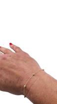 PULSEIRA ADULTO BOLINHAS 3MM EM OURO 18K/750 - 18cm