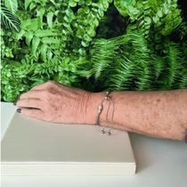 Pulseira Ajustável Berloques Aço inoxidável 316L Prateada Feminino