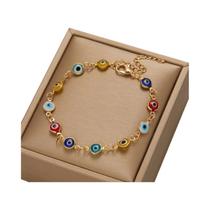 Pulseira Ajustável Colorida Olho Grego Para Mulheres E Homens, Amuleto Da Sorte Turco, Joia Para