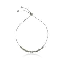 Pulseira Ajustavel com Esferas - Banho Ródio Branco Pulseira Ajustavel com Esferas - Banho Ródio Branco