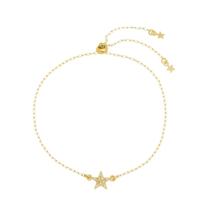 Pulseira Ajustável com Estrela Cravejada com Zircônias Banhado em Ouro 18K