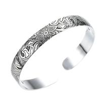 Pulseira Ajustável De Flor De Lótus Prateada Para Mulheres, Joia Religiosa Vintage Para Festas Pulseira Ajustável De Flor De Lótus Prateada Para Mulheres, Joia Religiosa Vintage Para Festas