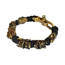 Pulseira Ajustável De Paracord Estilo Caveira, Joia Vintage, Presente Para Homens Em Acampamentos Ao