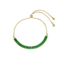 Pulseira ajustável taylor p zircônias esmeralda folheada a ouro 18k Pulseira ajustável taylor p zircônias esmeralda folheada a ouro 18k