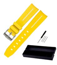 Pulseira Amarela c/ Estojo p/ Relogio Omega Swatch Moonswatch 20mm