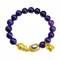 Pulseira Ametista para Mulheres com Lírio do Vale e Cabaça
