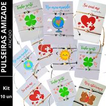 Pulseira Amizade Dupla Com Cartao Personalizado Kit Atacado