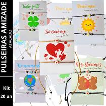 Pulseira Amizade Par Com Cartao Personalizado Presentear Kit