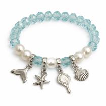 Pulseira Amuletos Cristal Orixá Iemanjá Pérola Proteção Espiritual