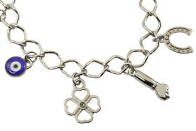 Pulseira amuletos da sorte proteção bijuterias acessorios femininos - Di Meireles Bijuterias