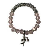 Pulseira Anjo Da Guarda Rosa Cristal 10 Mm E Silicone Pulseira Anjo Da Guarda Rosa Cristal 10 Mm E Silicone