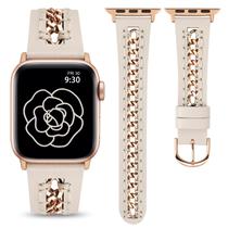 Pulseira Apple Watch em couro Minyee 38/40/41/42/44/45/49 mm para mulher Pulseira Apple Watch em couro Minyee 38/40/41/42/44/45/49 mm para mulher