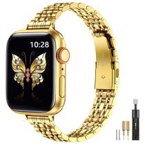 Pulseira Apple Watch MioHHR Slim Metal 42 mm (Série 10) dourada
