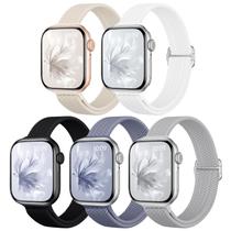 Pulseira Apple Watch Osochic Slim Braided Elástica, Pacote com 5, 40-49 mm