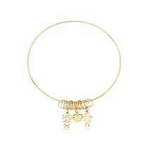 Pulseira Argola argolinhas casamento filhos boneco Ouro 18K