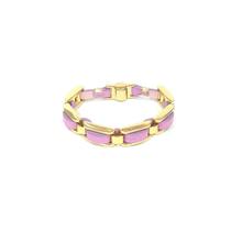 Pulseira Armazem Rr Bijoux Couro Entrelaçada Lavanda Dourado