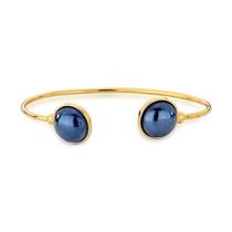 Pulseira aro rigido pedra sodalita perolada