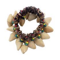 Pulseira Artesanal De Estilo Tribal Africano Em Casca De Nozes Para Acessórios De Percussão Djembe
