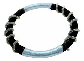 Pulseira Artesanal Indiana, Fios De Seda E Vidrilhos Hc-37