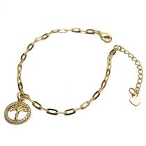 Pulseira Árvore da Vida banhada a ouro 18k