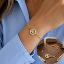 Pulseira Árvore de Vida Dourada Feminina em Aço Inox Pulseira Árvore de Vida Dourada Feminina em Aço Inox