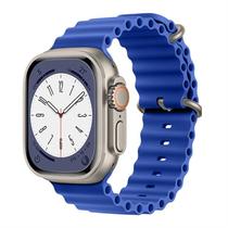 Pulseira Azul 42/44/45/49mm Oceano Silicone Compatível Relógio Serie 8 7 6 SEE
