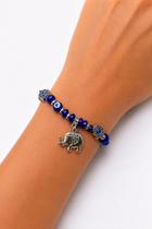Pulseira Azul Escuro Olho Grego com Pingente Elefante Ajustável Proteção Sorte Pulseira Azul Escuro Olho Grego com Pingente Elefante Ajustável Proteção Sorte