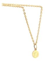 Pulseira Bailarina 1.5 19 Cm Pingente São Bento Ouro 18k 750