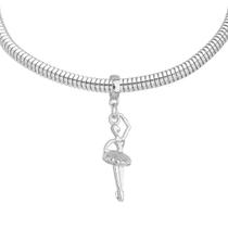 Pulseira Bailarina Berloque Banhado a Prata 925 Pulseira Bailarina Berloque Banhado a Prata 925