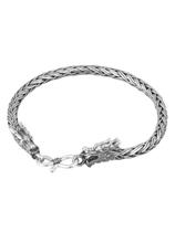 Pulseira Bali 4mm Trançada Em Prata 925 Fecho Dragão