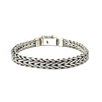 Pulseira Bali Trança Reta Fecho Gaveta Prata 925 Masculina Original 24360