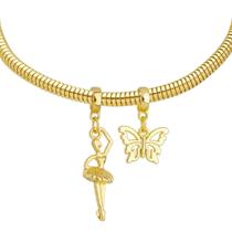 Pulseira Ballet Berloque Banhado a Ouro 18k